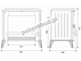 Piec wolno stojący INVICTA BRADFORD czerwona emalia 12 kW