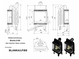 Wkład kominkowy Blanka 8 kW 3 szyby