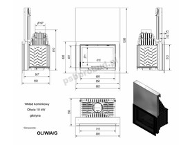Wkład kominkowy OLIWIA 18 gilotyna + dolot