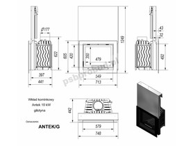 Wkład kominkowy ANTEK 10 gilotyna + dolot 