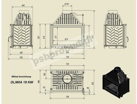 Wkład kominkowy OLIWIA 18 + dolot