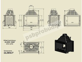 Wkład kominkowy Oliwia 18 kW tunel + dolot