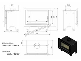 Wkład kominkowy Basia 15 kW + glass