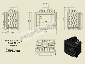 Wkład kominkowy ANTEK 10 pryzmatyczny + dolot